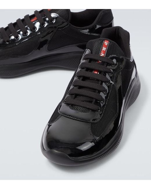 Prada Black Patent Leather Sneakers for men