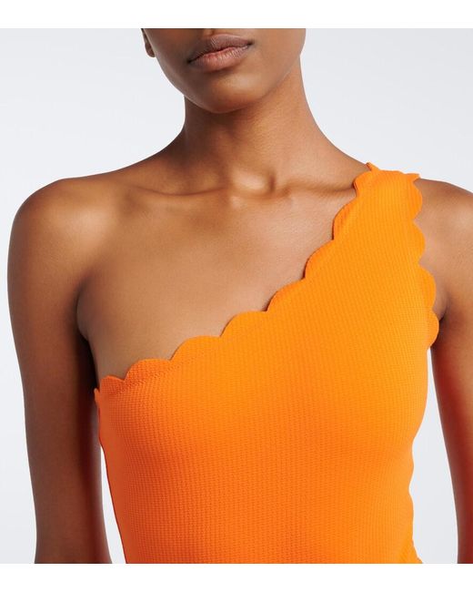 Marysia Swim Orange Santa Barbara One-Shoulder Swimsuit