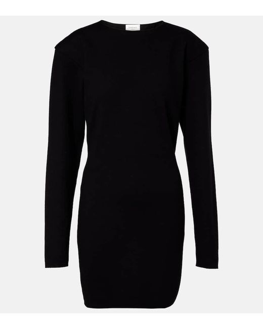Saint Laurent Black Wool-Blend Minidress