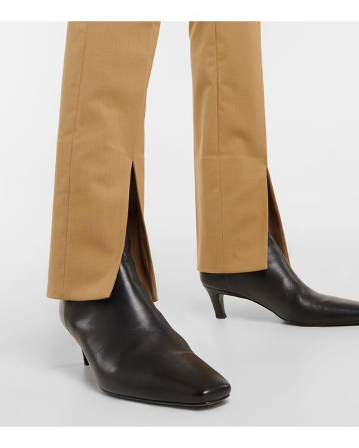 Nanushka Natural Florine Slim Wool-blend Pants