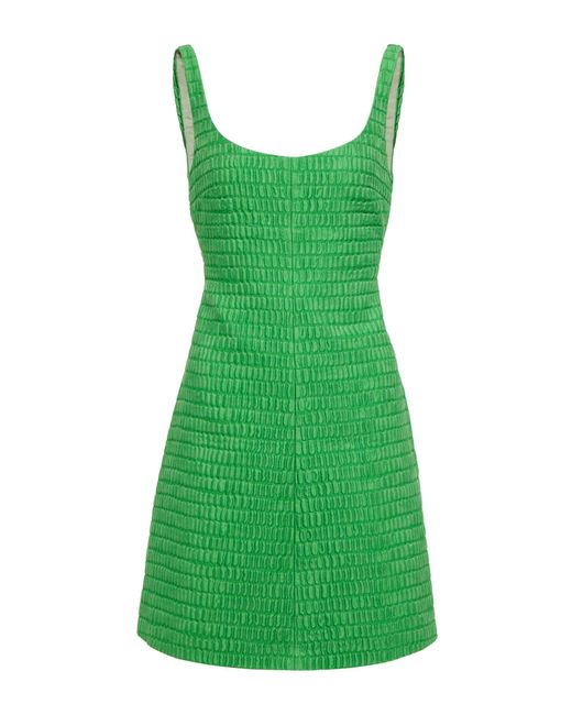 Emilia Wickstead Green Taiga Cotton-blend Cloque Minidress