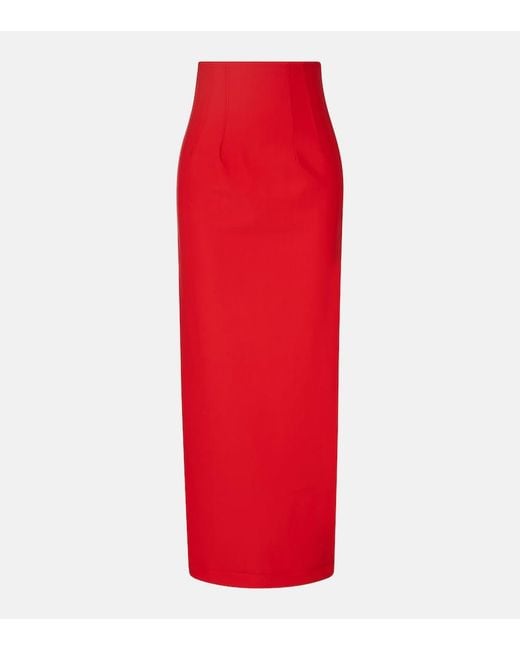 Adriana Degreas Red Coquille De Mer Maxi Skirt