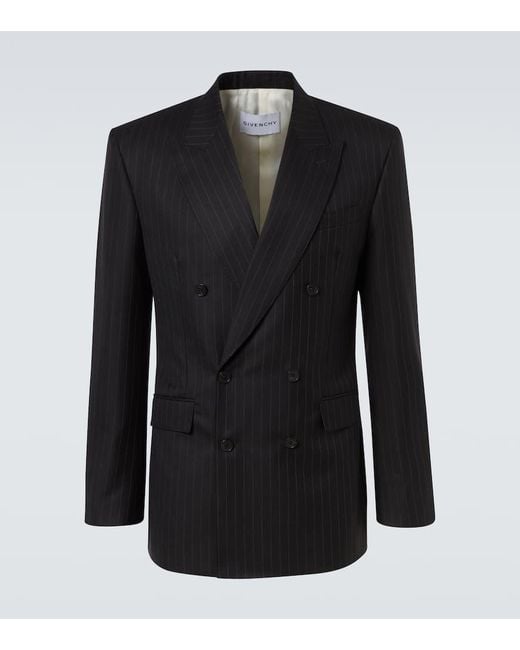 Givenchy Black Pinstripe Wool Blazer for men