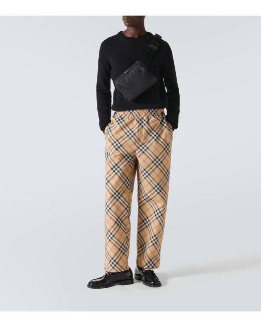 Burberry Natural Checked Track Pants for men