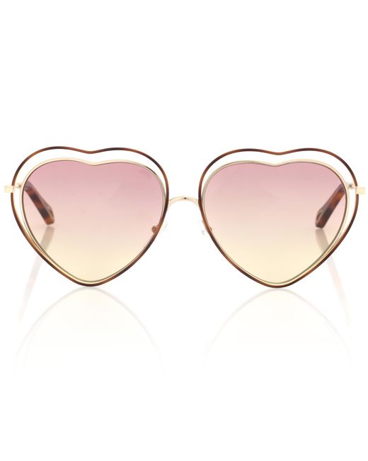 Chloé Pink Poppy Heart-shaped Sunglasses
