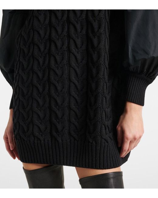 Max Mara Black Ancella Knitted Wool Minidress