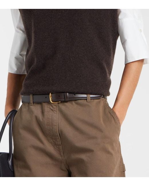 The Row Black Guertel Classic Aus Leder