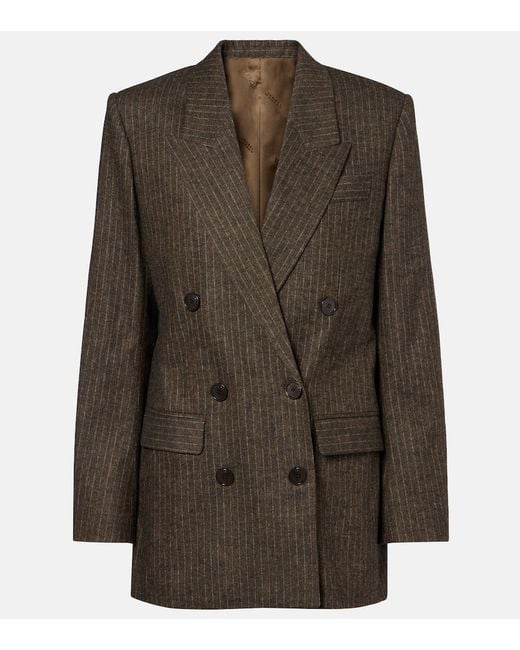 Isabel Marant Green Jevima Chalk Stripe Suit Jacket