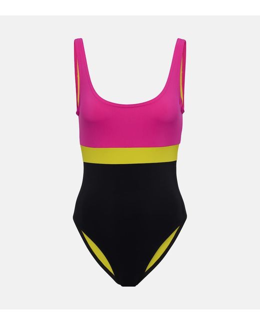 Karla Colletto Pink Colorblocked Swimsuit