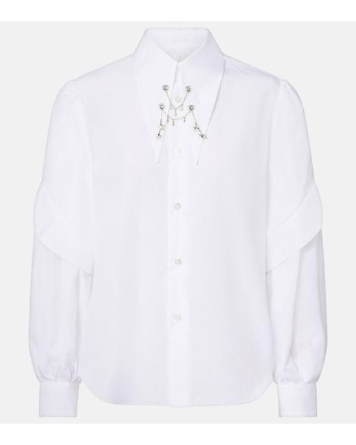 Noir Kei Ninomiya White Embellished Cotton Shirt