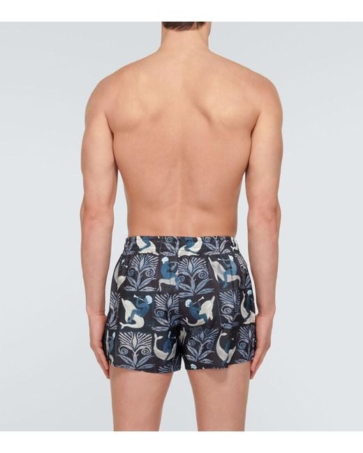 Shorts De Bano Estampados Commas de hombre de color Blue