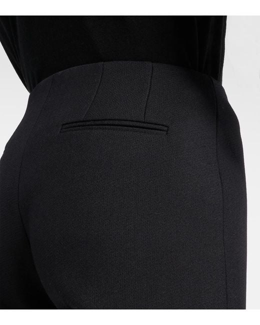 The Row Black Vesco Wool Straight Pants
