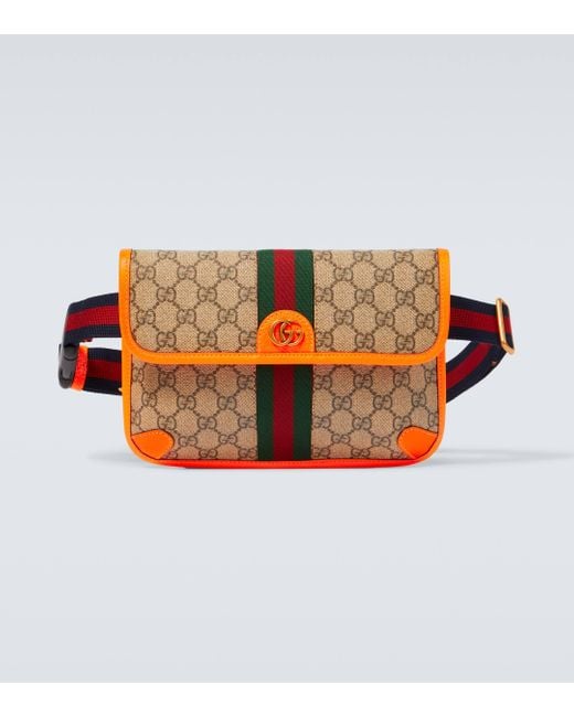 Gucci Orange Ophidia GG Small Canvas Belt Bag for men