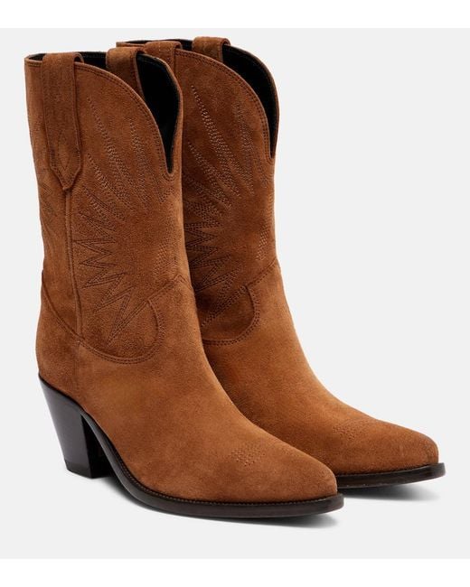 Golden Goose Deluxe Brand Brown Wish Star 70 Suede Cowboy Boots