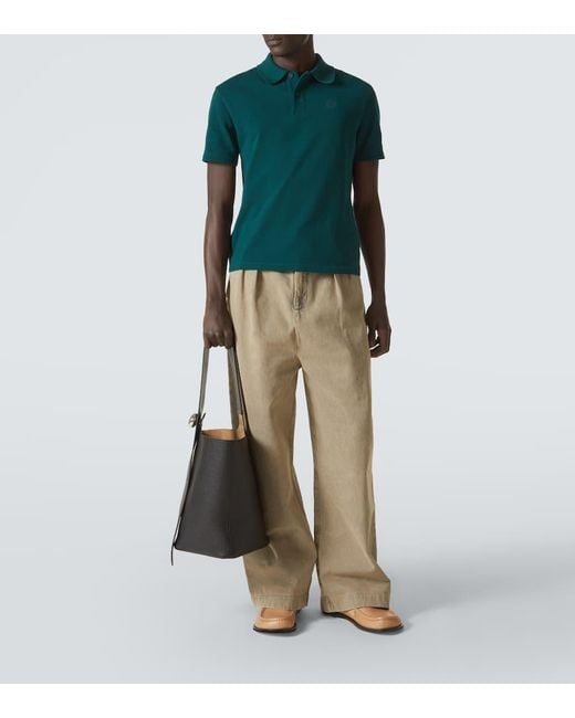 Loewe Natural Pleated Wide-Leg Jeans for men
