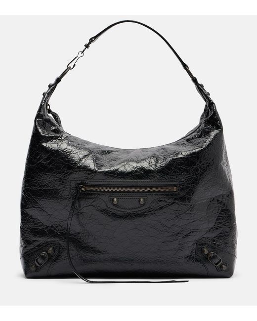 Balenciaga Black Le City Medium Leather Shoulder Bag