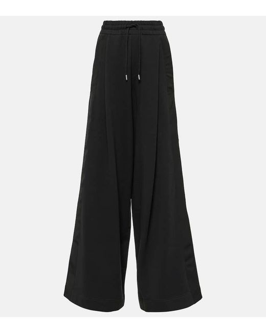Pantalones deportivos anchos de algodon Dries Van Noten de color Black