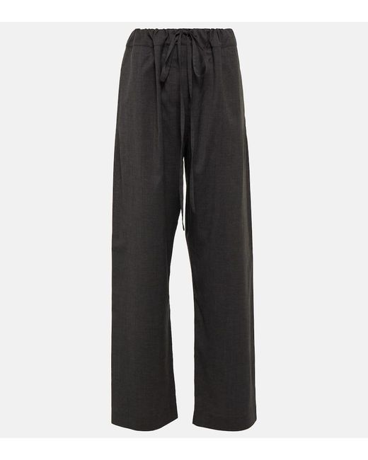 Pantalones anchos Argent de seda y algodon The Row de color Gray