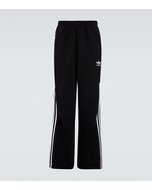 Balenciaga Black Adidas baggy Cotton Sweatpants for men