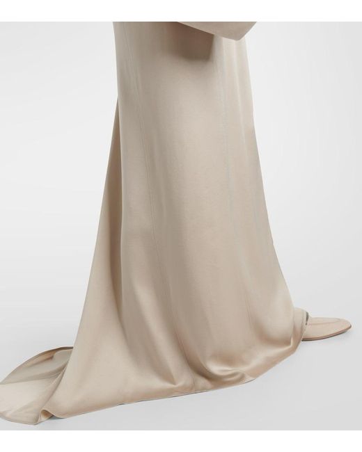 Brunello Cucinelli Natural Satin Maxi Skirt