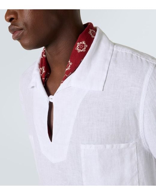 Vilebrequin Hemd Comores Aus Leinen in White für Herren