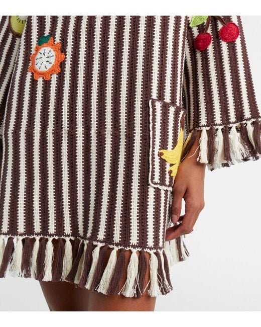 ALÉMAIS Brown Sundae Crochet Embroidered Cotton Kaftan