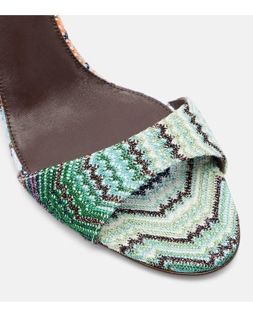Missoni Green Julia Zigzag Lame Wedges