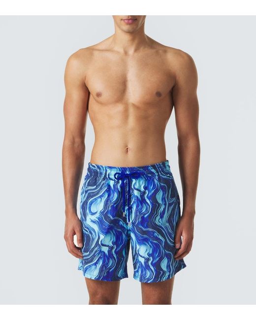Vilebrequin Blue Moorea Printed Swim Trunks for men