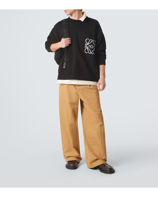 Loewe Black Anagram Embroidered Sweater for men