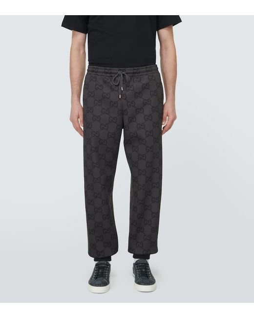 Gucci Gray Jumbo GG Track Pants for men