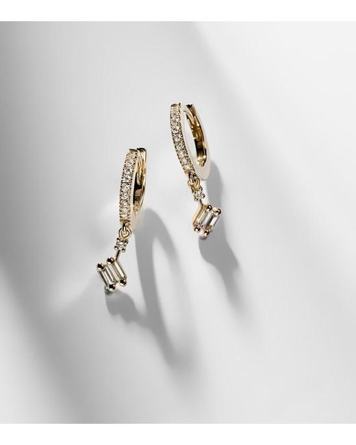 Suzanne Kalan White 18Kt Drop Earrings With Diamonds