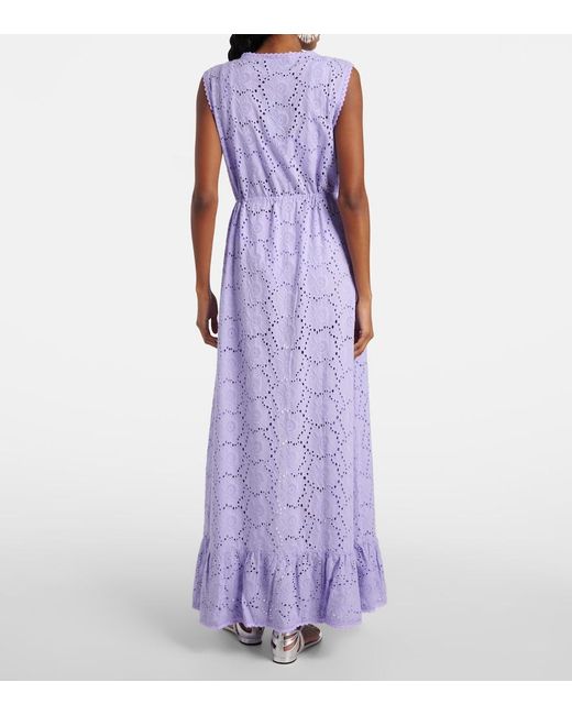 Melissa Odabash Purple Tessa Cotton Lace Beach Cover-Up