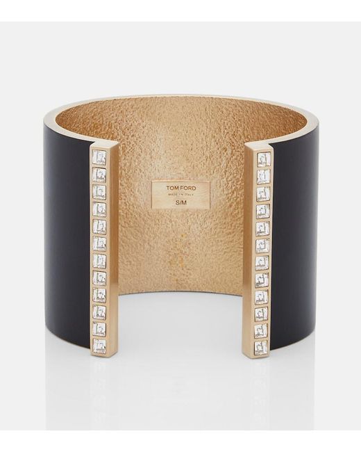 Tom Ford Black Fera Crystal-Embellished Cuff Bracelet