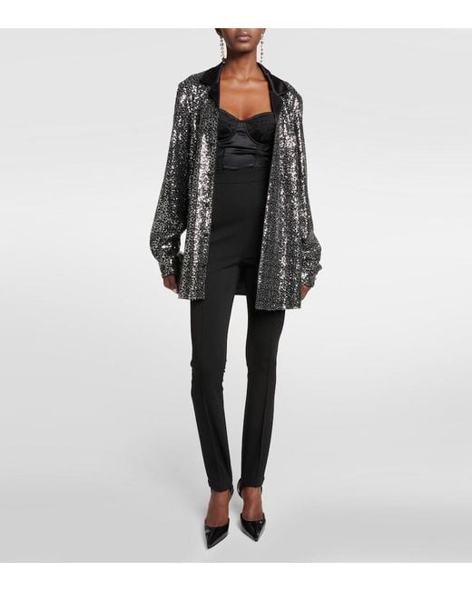 Dolce & Gabbana Black High-Rise Stirrup Leggings