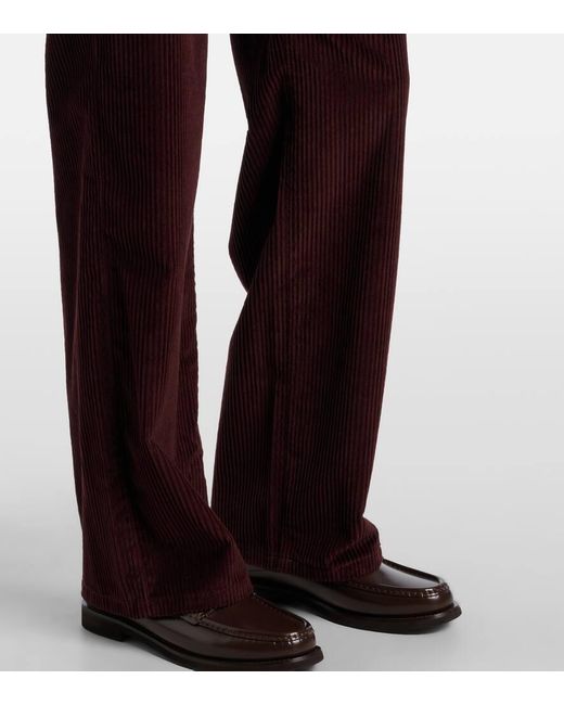 Brunello Cucinelli Purple Monili Corduroy Straight Pants