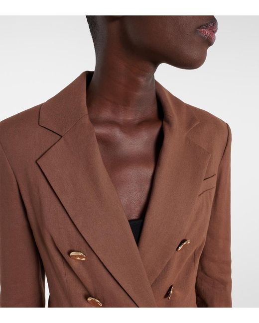 Veronica Beard Brown Elle Dickey Linen-Blend Blazer