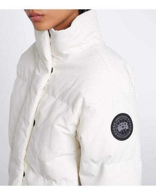 Canada Goose White Grandview Cropped Down Jacket