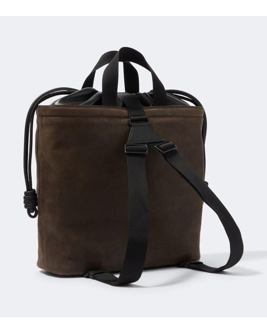 Loewe Black Squad Leather Backpack for men