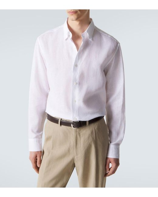 Brioni White Linen Shirt for men