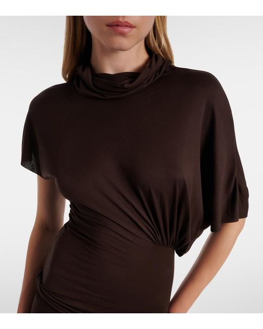 Rick Owens Purple Lilith Draped Jersey Gown