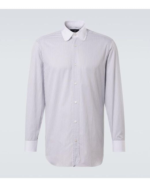 Dunhill Blue Striped Cotton Twill Shirt for men