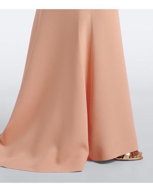 Elie Saab Pink Embellished Caped Cady Gown