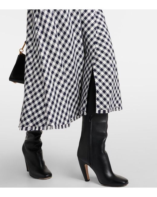 Etro Black Gingham Jacquard Midi Skirt