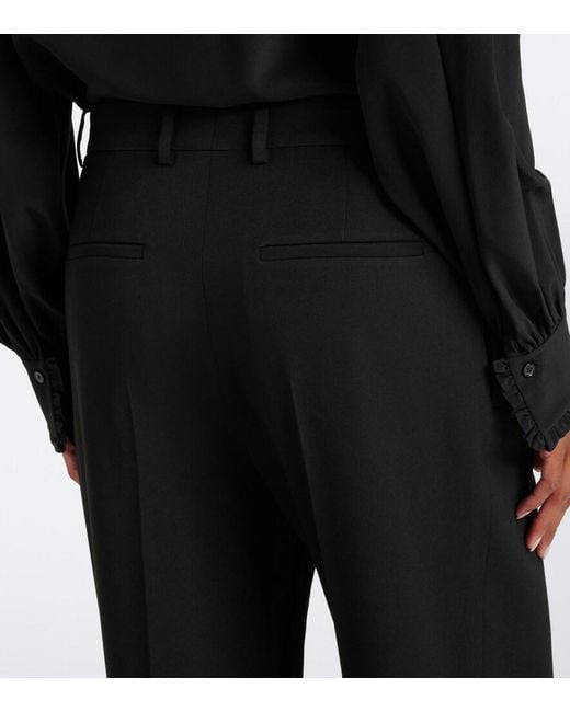 Chloé Black Virgin Wool Wide-Leg Pants