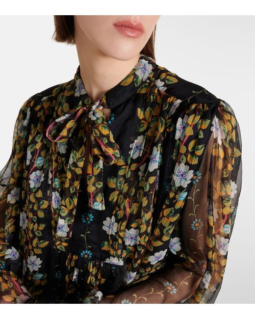 Etro Multicolor Floral Silk Crepon Minidress