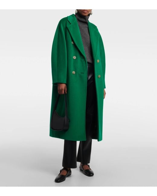 Max Mara Green Madame Wool And Cashmere Coat