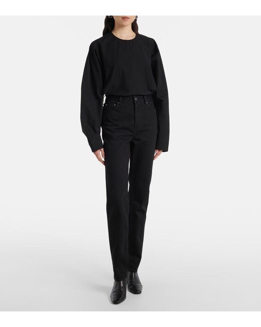 Totême Black High-Rise Slim Jeans