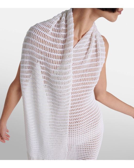 Alaïa White Scarf-detail Maxi Dress