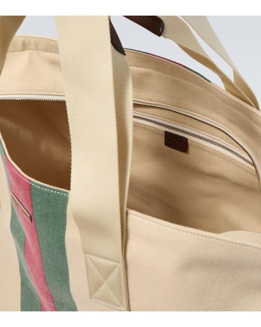 Gucci White Positano Medium Canvas Tote Bag for men