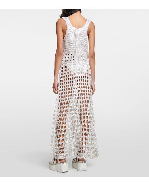 Chloé White Crochet Silk Maxi Dress